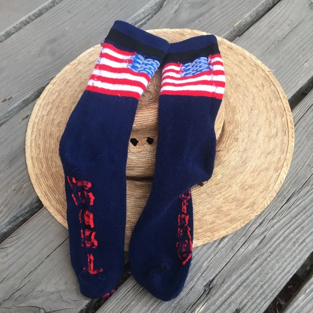 Trump America Red White Blue Socks Flag